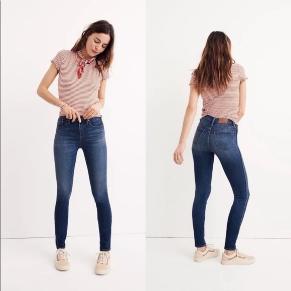 Madewell 10" High-Rise Skinny Jeans in Danny Wash TENCEL Denim Edition Size 24 - Picture 2 of 11